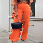 VONDA Elegant Long Trousers Wide Leg Pants Women 2023 Summer Side Buttons Down Casual Solid High Waist Streetwear Pantalon Femme