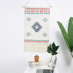 Wall Hanging Macrame Tapestry Home Decor Cotton Tassel Handmade Woven Bohemian geometric canvas Art background cloth tapestry