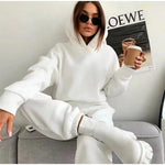 2023 Autumn Winter Two Piece Sets Women Tracksuit Oversized Suit Trouser Suits Female Sweatshirt Solid Sports Hoodie Sportswear