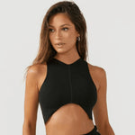 Fitness Tank Top Women Backless Sports Underwear Solid Sleeveless Crop Top with Chest Pad Gym Clothing Irregular Yoga Vest