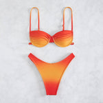 Gradient Bikini 2023 New Swimsuit Push Up Swimwear Women Sexy Thong Bikinis Set Bathing Suit Female Beachwear Brazilian Biquini