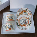New Arrival Top Grade Bone Porcelain Coffee Cups Vintage Ceramic Cups On-glazed Advanced Tea Cups And Saucers Sets Luxury Gifts