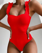Gossina Sexy One Piece Swimsuit Solid Female Plunge Neck Swimwear Women Backless Brazilian Monokini Bathing Suit S-L 2022