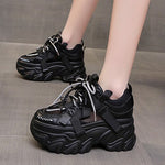 2023 Autumn Women's Casual Sports High Platform Shoes All-match Comfortable Women's Chunky Sneakers Mesh Breathable Spring Shoes