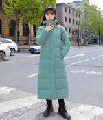 Winter Hooded Long Parkas Women Down Cotton Snow Wear Overcoat Thicken Warm Side Split Jackets New Loose Cotton Padded Chaqueta
