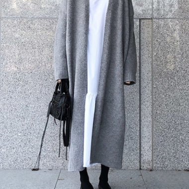 Korean Fashion Women Sweaters 2023 Autumn Winter Solid Knitted Cardigan Coat Women Clothing Tops Knitwears Long Cardigan Women