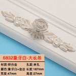 1PCS European Ivory Rose style Cabinet Handles and Knobs Modern Simple Wardrobe Drawer Door Pulls Furniture Hardware