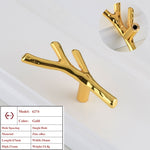 Vintage Tree Branch Furniture Handle Zinc Alloy Kitchen Cabinet Drawer Knob Wardrobe Cupboard Closet Door Pull Hardware Gold