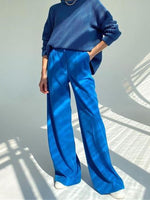 2023 New Spring Summer Women's Casual Straight Classic Green Black Rose Red High Waist Pants Korean Wide Leg Trousers For Women