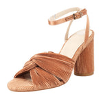 Summer Gold Heels Cross Strappy Lace Up Sandals For Women Elegant Fashion Med Block Metalic Velvet Wedding Dress Shoes Open Toe