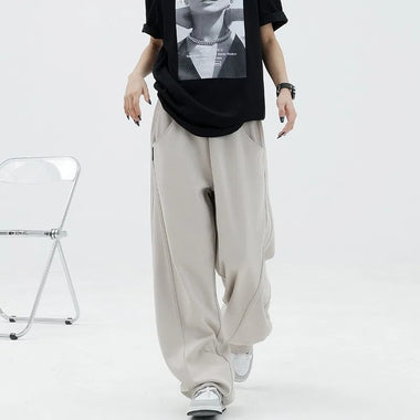 Zoki Fashion Bf Oversize Sweatpants Streetwear High Waist Women Loose Y2K Wide Leg Pants Korean Vintage Pockets Casual Trousers