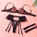 MIRABELLE Rhinestone Chain Lingerie Sexy Women's Underwear Fancy Transparent Kit Sensual Garter Thongs Intimate Erotic Outfits