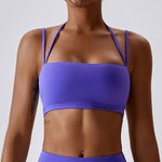 NCLAGEN Nude Fitness Vest Women High Support Sports Bra Tight Quick-drying Yoga Crop Tank Top Push-up Outdoor Running Gym Halter