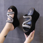red white slippers Wedge Heels Women Sandals Platform Wedges Shoes Ladies Summer Sandals Beach Sandals High Platform Slippers