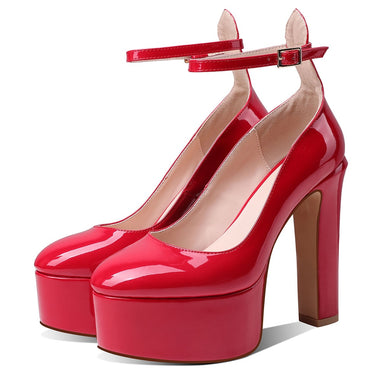 Platform Pumps For Women Chunky High Heel Ankle Strap Fashion Pointed Toe Brand New Shoes 2022 Trendy Sexy Luxury Shoe Summer