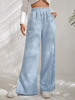 Women Pants Corduroy 2022 Autumn Winter Fashion Loose Full Length Trousers Solid Color Casual Female High Waist Wide Leg Pants