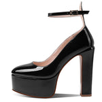 Platform Pumps For Women Chunky High Heel Ankle Strap Fashion Pointed Toe Brand New Shoes 2022 Trendy Sexy Luxury Shoe Summer