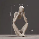 Nordic Style Home Decor Resin Abstract Thinker Statue Miniature Figure Abstract Sculptures Home Decor Accessories Desk Ornaments