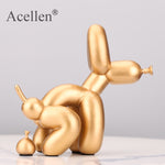 Animals Figurine Resin Cute Squat Poop Balloon Dog Shape Statue Art Sculpture Figurine Craftwork Tabletop Home Decor Accessories
