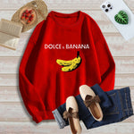 Dolce&banana Print Women Sweatshirts Streetwear Round Neck Long Sleeve Drop Shoulder Loose Winter Woman Sweatshirts Moletom