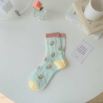 Woman Socks Fashion Summer Thin Mesh Breathable Crew Socks Harajuku Lace Floral Japan Style Kawaii Cute Princess Socks 2023 New