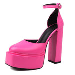 RIBETRINI Platform Chunky Heeled Ankle Strap Pumps Shoes Woman Spring Summer 2022 Heel Women Shoe Fashion Sexy Sandal Brand New