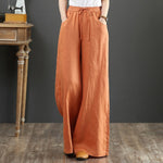New Spring And Summer Cotton Linen Women's Pants Loose Wide Leg High Waist Mopping Straight Woman