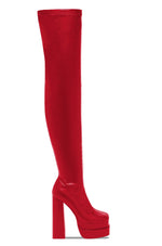 Women Thigh High Boots Double Platform Block High Heels Over The Knee Boots Zip Sexy Long Shoes Boots For Woman