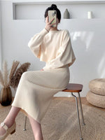 Two Piece Set for Women 2023 New Autumn Winter Fashion Solid Color Sweater Suit Long Sleeved O-neck Women's Clothing Dress Sets