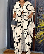 Summer Women Long Sleeve Slit Longline Top & Contrast Paneled Pants Sets 2023 Femme Set y2k Lady Two Pieces Set Clothing