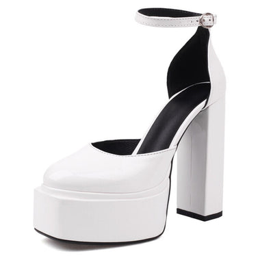 RIBETRINI Platform Chunky Heeled Ankle Strap Pumps Shoes Woman Spring Summer 2022 Heel Women Shoe Fashion Sexy Sandal Brand New