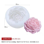 3D DIY Rose Peony Flowers Mould Cold Dishes Cake Flipping Candles Scented Candles Handmade Valentine's Day Soap Silicone Mold