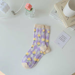 Woman Socks Fashion Summer Thin Mesh Breathable Crew Socks Harajuku Lace Floral Japan Style Kawaii Cute Princess Socks 2023 New