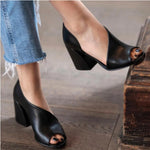 2023 New High-Heeled Shoes women Summer wedge women's breathable fish mouth shoes side empty single shoes solid color stitching