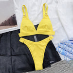 Para Praia 10 Colors 2023 Summer Female Swimsuit Halter Brazilian Bikini Women Swimwear Push Up Bikini Set Ring Bathing Suit