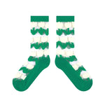 Japanese Kawaii Crystal Silk Socks Ultra-thin Transparent Summer Women Elastic Long Socks Harajuku Flower Glass Silk Lace Socks