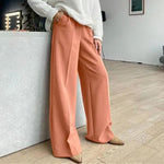 2023 New Spring Summer Women's Casual Straight Classic Green Black Rose Red High Waist Pants Korean Wide Leg Trousers For Women