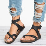 Women Sandals 2020 New Women Summer Sandals Plus Size 43 PU Leather Flat Sandals Female Flip Flop Casual Beach Shoes Ladies