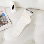 Japan Style Sexy Lace Ruffle Socks Ultra-thin Transparent Summer Hollow Mesh Crew Socks Women Fashion Harajuku Retro Long Socks