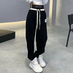 Spring Autumn High Waist Loose Casual Letter Embroidery Lantern Sweatpants Women Comfortable Bandage All-match Pants Trousers
