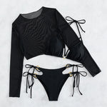 Sexy Bikini Swimwear Women Leopard Print Swimsuit 3 Piece Bikinis Sets Female O Neck Bathing Suit Beachwear Brazilian Biquinis