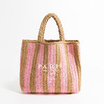MABULA Luxury Design Women Plaited Raffia Straw Bag Large Capacity Casual Tote Handbag Hollow Summer Beach Vacation Shoulder Bag