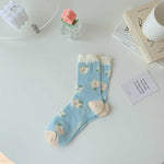 Woman Socks Fashion Summer Thin Mesh Breathable Crew Socks Harajuku Lace Floral Japan Style Kawaii Cute Princess Socks 2023 New