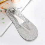 Silicone Anti-slip Short Socks Sexy Lace Flower Mesh Breathable Ankle Socks Summer Thin Invisible Low Cut No Show Socks Slippers