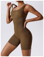 SculptFit Ribbed Seamless Yoga Bodysuit