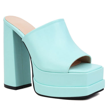 Platform Mules Sandals For Women Candy Color  Slip On High Chunky Heel Sexy Fashion 2022 Brand New Shoes Woman Female Slipper