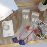 Ultra-thin Transparent Crystal Silk Socks Women Fashion Summer Harajuku Crew Socks Retro Flower Streetwear Elastic Long Socks