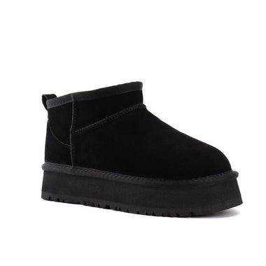 Low Shaft Australia Unisex Thick Platform Sole Snow Boots Women Genuine Leather Ankle Boots Warm Men Winter Shoes