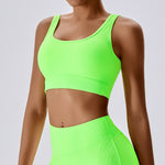 NCLAGEN Yoga Vest-type Bra Cross Strap Back Pilates Padded Running Crop Tank Top Women Push Up Gym Clothes Quick-drying Fitness