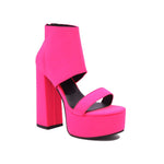 Rome Peep Toe Sandals Ankle Strap Women's Sandals Ultra High Thick Heel Waterproof Platform Hollow Breathable Sexy Party Sandals